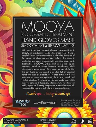 mooya wygładzająca maska do dłoni